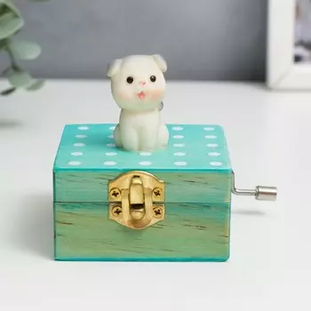 Шкатулка музыкальная механическая "Щеночек" 7,5х6,5х8,5 см