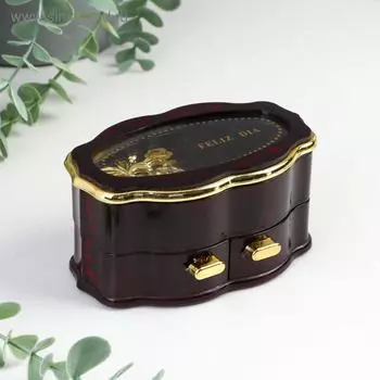 Шкатулка музыкальная овал "Рельеф" 12х7,5х6 см