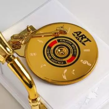 Шкатулка музыкальная "Патефон золотистый" 23х12,5х10,5 см