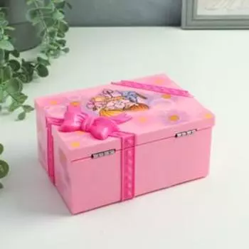 Шкатулка музыкальная "Подарок с бантом" 15,5х8х11 см