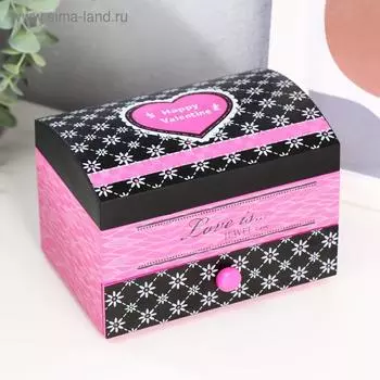 Шкатулка музыкальная с ящиком "Гламурный сундучок" 15х11х10 см