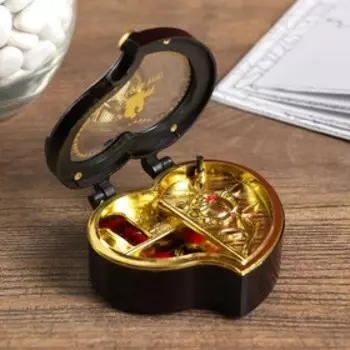 Шкатулка музыкальная сердце "Изгиб" 7,5х7х3,5 см