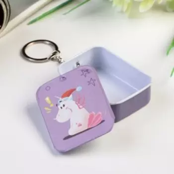 Шкатулка на кольце металл "Единорожка" МИКС 1,8х6х4,2 см