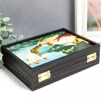 Шкатулка "Нимфы" 18,5х14 см венге