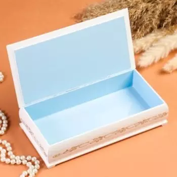 Шкатулка «Пионы», белая, 1122 см, лаковая миниатюра