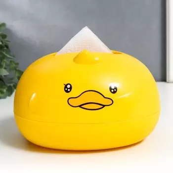 Шкатулка пластик для салфеток "Утёнок" 12,5х14,5х19 см