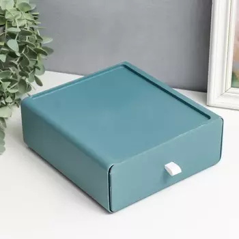 Шкатулка для украшений «Ящик», пластик, серо-синий, 19.5185.8 см