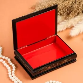 Шкатулка «Полевые цветы в вазе», 10×14 см, лаковая миниатюра