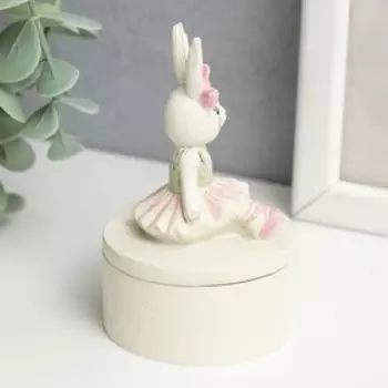 Шкатулка полистоун "Маленькая зайка-балерина" 9,5х6х6 см