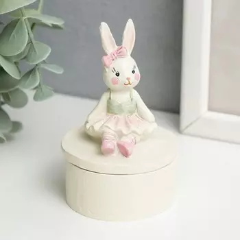 Шкатулка полистоун "Маленькая зайка-балерина" 9,5х6х6 см