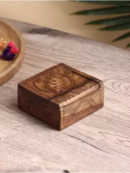 Шкатулка резная "Черепаха" дерево соно, 10х10х5 см