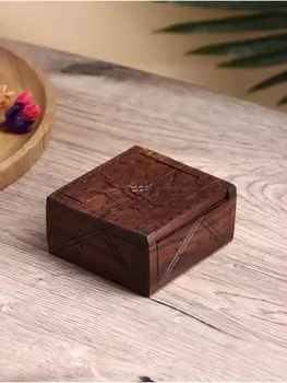 Шкатулка резная "Цветок" дерево соно,10х10х5 см
