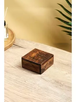 Шкатулка резная "Дельфин" дерево соно, 10х10х5 см