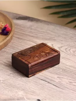 Шкатулка резная "Слон" дерево соно, 11х7х3,5 см