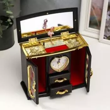 Шкатулка с часами музыкальная "Шкаф" 18,5х15,5х9 см