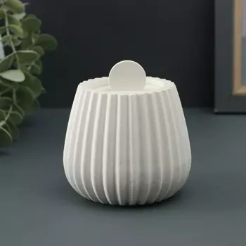 Шкатулка для украшений с крышкой «Вертикаль», гипс, 98 см, белая