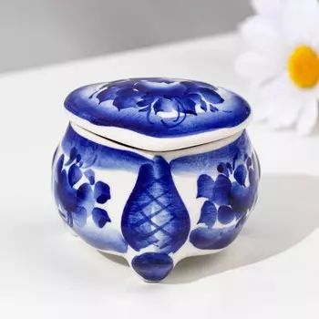 Шкатулка "Сердце", гжель
