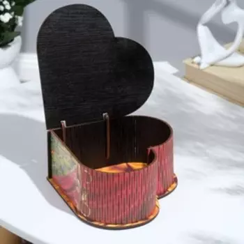 Шкатулка сердце "Лилии", 16х14х7 см