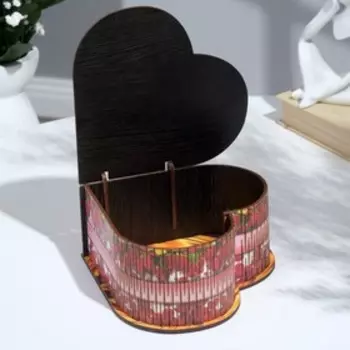 Шкатулка сердце "Розы", 16х14х7 см
