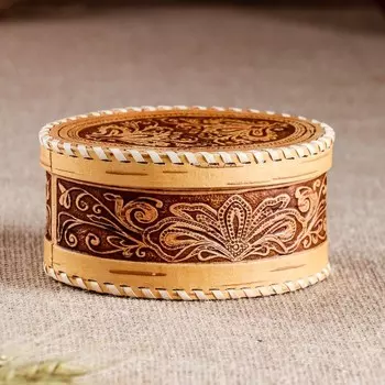 Шкатулка шитая овальная "Фантазия",14x10,5x6,5 см