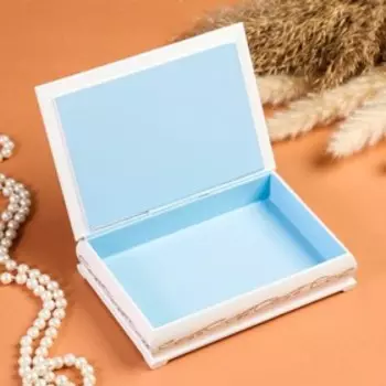 Шкатулка «Синички на ветке», белая, 1116 см, лаковая миниатюра