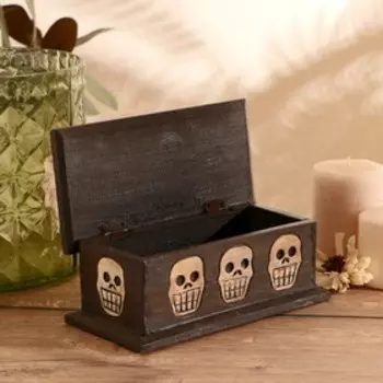 Шкатулка "Скелет" дерево 22х11х14 см