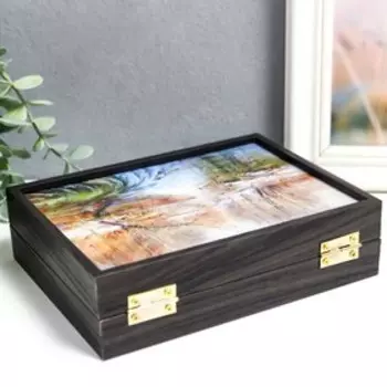 Шкатулка "Скоро весна" 18,5х14 см венге