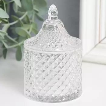 Шкатулка для украшений «Ромбы и купол», стекло прозрачная, 6.26.210 см