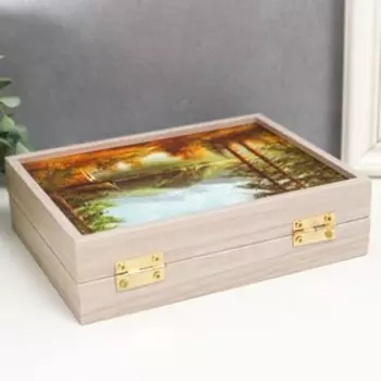 Шкатулка "Сторожка в лесу" 18,5х14 см