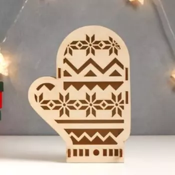 Заготовка новогодняя шкатулка "Варежка" 21х16х5 см