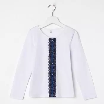 Школьная блузка для девочки, цвет белый, рост 140 см