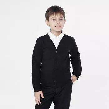 Школьный кардиган для мальчика, цвет чёрный, рост 158 см