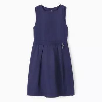 Школьный сарафан для девочки, цвет тёмно-синий, рост 134 см