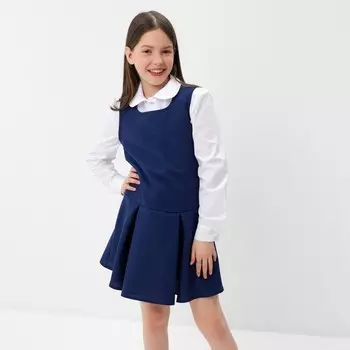 Школьный сарафан для девочки, синий, рост 146 см (38)