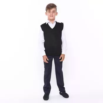 Школьный жилет для мальчика, цвет черный, рост 134-140 см