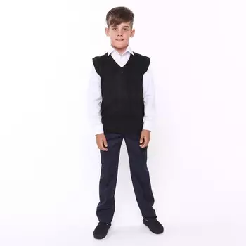 Школьный жилет для мальчика, цвет чёрный, рост 140-146 см