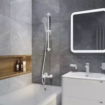 Шланг для душа IDDIS Optima Home, силиконовый, 1,5 м, белый матовый