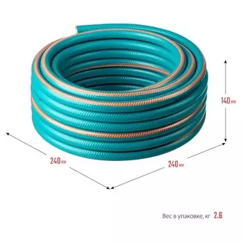 Шланг, ПВХ, d = 12 мм, L = 15 м, 5-слойный, текстильное армирование, GRINDA