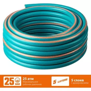 Шланг, ПВХ, d = 25 мм, L = 25 м, 5-слойный, текстильное армирование, GRINDA