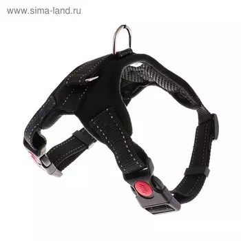 Шлейка К7 мягкая светоотражающая, размер L, ОГ 64-86 см, вес 18-27.5 кг, чёрная