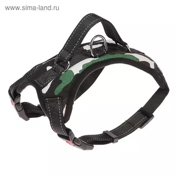 Шлейка К7 мягкая светоотражающая, размер М, ОГ 52-66 см, вес 9.5-17.5 кг, хаки