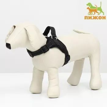 Шлейка К7 мягкая светоотражающая, размер XS, ОГ 32 - 40 см, вес 2.5-5 кг, чёрная