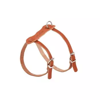 Шлейка кожаная однослойная "Люкс", ОШ 26-34 см, ОГ 36-44 см, ширина 1,1 см, коньячная