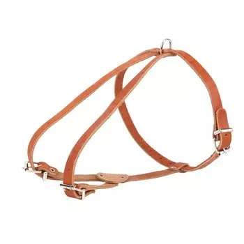 Шлейка кожаная однослойная, обхват 40-58 см, ширина 1,2 см, коньячная