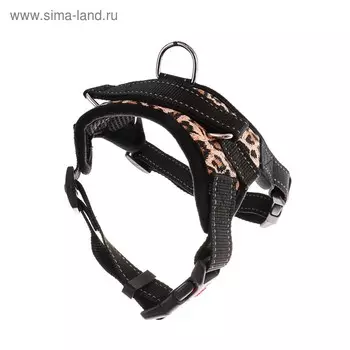 Шлейка К7 мягкая светоотражающая, размер М, ОГ 52-66 см, вес 9.5-17.5 кг, леопард