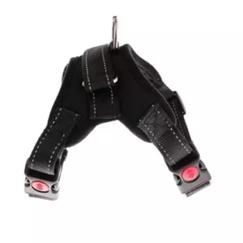 Шлейка К7 мягкая светоотражающая, размер М, ОГ 52-66 см, вес 9.5-17.5 кг, чёрная