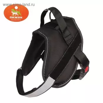 Шлейка К9 мягкая светоотражающая, размер S, ОГ 45-55 см, вес 5-12.5 кг, чёрная