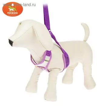 Шлейка регулируемая дышащая, светоотражающая, размер M, фиолетовая