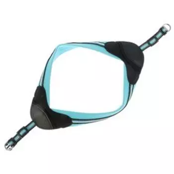 Шлейка супермягкая со светоотражающей прошивкой, обхват 48-54 см, голубая