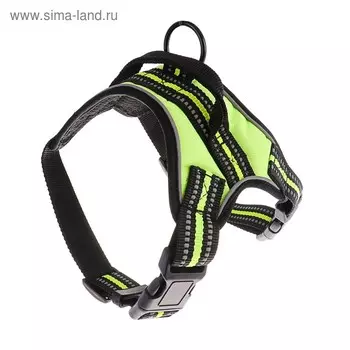 Шлейка улучшенная К7 мягкая светоотражающая, размер L, ОГ 64-86 см, вес 18- 27.5 кг, зеленая